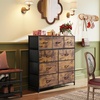 image:imageWLIVE 3 Drawer Dresser and 9 Drawer Dresser Set Dresser for Bedroom Closet Hallway Storage Dresser Organizer Unit Dressers amp Chests of Drawers with Fabric Bins Rustic Brown Wood Grain Print