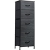 image:imageWLIVE 5 Drawer Dresser and 9 Drawer Dresser Set Dresser for Bedroom Closet Hallway Storage Dresser Organizer Unit Dressers amp Chests of Drawers with Fabric Bins Charcoal Black Wood Grain Print