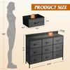 image:imageWLIVE 5 Drawer Dresser and 9 Drawer Dresser Set Dresser for Bedroom Closet Hallway Storage Dresser Organizer Unit Dressers amp Chests of Drawers with Fabric Bins Charcoal Black Wood Grain Print