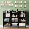image:imageWLIVE 5 Drawer Dresser and 9 Drawer Dresser Set Dresser for Bedroom Closet Hallway Storage Dresser Organizer Unit Dressers amp Chests of Drawers with Fabric Bins Charcoal Black Wood Grain Print