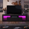 image:imageWLIVE LED TV Stand for 60657075 Inch TVs Entertainment Center with Open Shelves TV Console with Large Storage Drawers for Gaming Bedroom Living Room Black