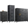 image:imageWLIVE 3 Drawer 5 Drawer and 9 Drawer Dresser Set Dresser for Bedroom Closet Hallway Storage Organizer Unit Dressers amp Chests of Drawers Charcoal Black Wood Grain Print