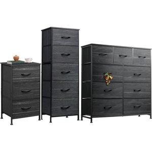 image:imageWLIVE 3 Drawer 5 Drawer and 9 Drawer Dresser Set Dresser for Bedroom Closet Hallway Storage Organizer Unit Dressers amp Chests of Drawers Charcoal Black Wood Grain Print
