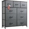 image:imageWLIVE 5 Drawer and 9 Drawer Dresser Set Dresser for Bedroom Closet Hallway Storage Organizer Unit Dressers amp Chests of Drawers with Fabric Bins Dark Grey