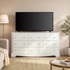 image:imageWLIVE 63 Dresser for Bedroom Modern 9 Drawer Dresser with Exclusive AntiTip Structure Large Wooden Chest of Drawers with Metal Handles for Living Room Hallway Closet Home Furniture WhiteWhite