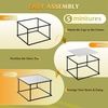 image:imageWLIVE Glass Coffee Table Small Modern Coffee Table for Living Room with Wave Textured Glass amp Metal Frame Square Center Table for Small Spaces Apartment Office 264 x 264in Dark BlackBlacksquarewave