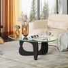 image:imageWLIVE Glass Coffee Table Small Modern Coffee Table for Living Room with Wave Textured Glass amp Metal Frame Square Center Table for Small Spaces Apartment Office 264 x 264in Dark BlackBlacktriangle36in