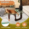 image:imageWLIVE Glass Coffee Table Small Modern Coffee Table for Living Room with Wave Textured Glass amp Metal Frame Square Center Table for Small Spaces Apartment Office 264 x 264in Dark BlackBrowntriangle36in