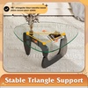 image:imageWLIVE Glass Coffee Table Small Modern Coffee Table for Living Room with Wave Textured Glass amp Metal Frame Square Center Table for Small Spaces Apartment Office 264 x 264in Dark BlackBlacktriangle32in