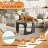 image:imageWLIVE Glass Coffee Table Small Modern Coffee Table for Living Room with Wave Textured Glass amp Metal Frame Square Center Table for Small Spaces Apartment Office 264 x 264in Dark BlackBlacktriangle32in