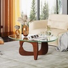 image:imageWLIVE Glass Coffee Table Small Modern Coffee Table for Living Room with Wave Textured Glass amp Metal Frame Square Center Table for Small Spaces Apartment Office 264 x 264in Dark BlackBrowntriangle36in
