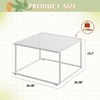 image:imageWLIVE Glass Coffee Table Small Modern Coffee Table for Living Room with Wave Textured Glass amp Metal Frame Square Center Table for Small Spaces Apartment Office 264 x 264in Dark BlackWhitesquare