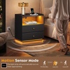 image:imageWLIVE LED Nightstand with Wireless Charging Station Motion Sensor LED Bedside Table 2 Drawers and 1 Open Storage Shelf Modern Night Stand for Bedroom amp Gaming Room BlackBlack