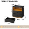 image:imageWLIVE LED Nightstand with Wireless Charging Station Motion Sensor LED Bedside Table 2 Drawers and 1 Open Storage Shelf Modern Night Stand for Bedroom amp Gaming Room BlackBlack