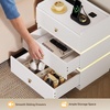 image:imageWLIVE LED Nightstand with Wireless Charging Station Motion Sensor LED Bedside Table 2 Drawers and 1 Open Storage Shelf Modern Night Stand for Bedroom amp Gaming Room BlackWhite