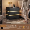 image:imageWLIVE LED Nightstand with Wireless Charging Station Motion Sensor LED Bedside Table 2 Drawers and 1 Open Storage Shelf Modern Night Stand for Bedroom amp Gaming Room BlackBlack