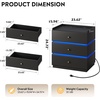 image:imageWLIVE LED Nightstand with Wireless Charging Station Motion Sensor LED Bedside Table 2 Drawers and 1 Open Storage Shelf Modern Night Stand for Bedroom amp Gaming Room BlackBlack
