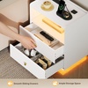 image:imageWLIVE LED Nightstand with Wireless Charging Station Motion Sensor LED Bedside Table 2 Drawers and 1 Open Storage Shelf Modern Night Stand for Bedroom amp Gaming Room BlackWhite