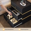 image:imageWLIVE LED Nightstand with Wireless Charging Station Motion Sensor LED Bedside Table 2 Drawers and 1 Open Storage Shelf Modern Night Stand for Bedroom amp Gaming Room BlackBlack
