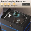 image:imageWLIVE LED Nightstand with Wireless Charging Station Motion Sensor LED Bedside Table 2 Drawers and 1 Open Storage Shelf Modern Night Stand for Bedroom amp Gaming Room BlackBlack