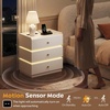 image:imageWLIVE LED Nightstand with Wireless Charging Station Motion Sensor LED Bedside Table 2 Drawers and 1 Open Storage Shelf Modern Night Stand for Bedroom amp Gaming Room BlackWhite