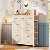 image:imageWLIVE Storage Organizer Unit with 11 Fabric Bins Storage Drawers Organizer with Steel Frame Tall Storage Tower Organizaton for Living Room Hallway Office Cream WhiteCream White