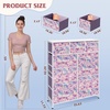 image:imageWLIVE Storage Organizer Unit with 11 Fabric Bins Storage Drawers Organizer with Steel Frame Tall Storage Tower Organizaton for Living Room Hallway Office Cream WhiteTiedye Purple Print
