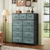 image:imageWLIVE Storage Organizer Unit with 11 Fabric Bins Storage Drawers Organizer with Steel Frame Tall Storage Tower Organizaton for Living Room Hallway Office Cream WhiteTurquoise