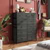 image:imageWLIVE Storage Organizer Unit with 11 Fabric Bins Storage Drawers Organizer with Steel Frame Tall Storage Tower Organizaton for Living Room Hallway Office Cream WhiteCharcoal Black Wood Grain Print