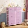 image:imageWLIVE Storage Organizer Unit with 11 Fabric Bins Storage Drawers Organizer with Steel Frame Tall Storage Tower Organizaton for Living Room Hallway Office Cream WhiteAPink