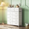 image:imageWLIVE Storage Organizer Unit with 11 Fabric Bins Storage Drawers Organizer with Steel Frame Tall Storage Tower Organizaton for Living Room Hallway Office Cream WhiteWhite