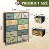 image:imageWLIVE Storage Organizer Unit with 11 Fabric Bins Storage Drawers Organizer with Steel Frame Tall Storage Tower Organizaton for Living Room Hallway Office Cream WhiteFloral Painted