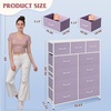image:imageWLIVE Storage Organizer Unit with 11 Fabric Bins Storage Drawers Organizer with Steel Frame Tall Storage Tower Organizaton for Living Room Hallway Office Cream WhitePurple