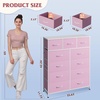 image:imageWLIVE Storage Organizer Unit with 11 Fabric Bins Storage Drawers Organizer with Steel Frame Tall Storage Tower Organizaton for Living Room Hallway Office Cream WhiteAPink
