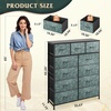 image:imageWLIVE Storage Organizer Unit with 11 Fabric Bins Storage Drawers Organizer with Steel Frame Tall Storage Tower Organizaton for Living Room Hallway Office Cream WhiteTurquoise