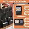 image:imageWLIVE Storage Organizer Unit with 11 Fabric Bins Storage Drawers Organizer with Steel Frame Tall Storage Tower Organizaton for Living Room Hallway Office Cream WhiteCharcoal Black