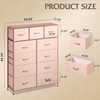 image:imageWLIVE Storage Organizer Unit with 11 Fabric Bins Storage Drawers Organizer with Steel Frame Tall Storage Tower Organizaton for Living Room Hallway Office Cream WhitePink