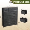 image:imageWLIVE Storage Organizer Unit with 11 Fabric Bins Storage Drawers Organizer with Steel Frame Tall Storage Tower Organizaton for Living Room Hallway Office Cream WhiteCharcoal Black Wood Grain Print