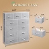 image:imageWLIVE Storage Organizer Unit with 11 Fabric Bins Storage Drawers Organizer with Steel Frame Tall Storage Tower Organizaton for Living Room Hallway Office Cream WhiteLight Grey