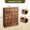 image:imageWLIVE Storage Organizer Unit with 11 Fabric Bins Storage Drawers Organizer with Steel Frame Tall Storage Tower Organizaton for Living Room Hallway Office Cream WhiteRustic Brown Wood Grain Print