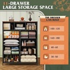 image:imageWLIVE Storage Organizer Unit with 11 Fabric Bins Storage Drawers Organizer with Steel Frame Tall Storage Tower Organizaton for Living Room Hallway Office Cream WhiteFloral Painted