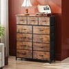 image:imageWLIVE Storage Organizer Unit with 11 Fabric Bins Storage Drawers Organizer with Steel Frame Tall Storage Tower Organizaton for Living Room Hallway Office Cream WhiteRustic Brown Wood Grain Print
