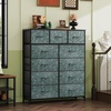 image:imageWLIVE Storage Organizer Unit with 11 Fabric Bins Storage Drawers Organizer with Steel Frame Tall Storage Tower Organizaton for Living Room Hallway Office Cream WhiteTurquoise