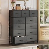 image:imageWLIVE Storage Organizer Unit with 11 Fabric Bins Storage Drawers Organizer with Steel Frame Tall Storage Tower Organizaton for Living Room Hallway Office Cream WhiteDark Grey