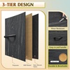 image:imageWLIVE Storage Organizer Unit with 11 Fabric Bins Storage Drawers Organizer with Steel Frame Tall Storage Tower Organizaton for Living Room Hallway Office Cream WhiteCharcoal Black Wood Grain Print