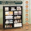 image:imageWLIVE Storage Organizer Unit with 11 Fabric Bins Storage Drawers Organizer with Steel Frame Tall Storage Tower Organizaton for Living Room Hallway Office Cream WhiteTurquoise