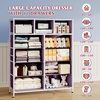 image:imageWLIVE Storage Organizer Unit with 11 Fabric Bins Storage Drawers Organizer with Steel Frame Tall Storage Tower Organizaton for Living Room Hallway Office Cream WhitePurple