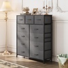 image:imageWLIVE Storage Organizer Unit with 11 Fabric Bins Storage Drawers Organizer with Steel Frame Tall Storage Tower Organizaton for Living Room Hallway Office Cream WhiteDark Grey