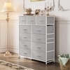 image:imageWLIVE Storage Organizer Unit with 11 Fabric Bins Storage Drawers Organizer with Steel Frame Tall Storage Tower Organizaton for Living Room Hallway Office Cream WhiteLight Grey