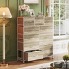 image:imageWLIVE Storage Organizer Unit with 11 Fabric Bins Storage Drawers Organizer with Steel Frame Tall Storage Tower Organizaton for Living Room Hallway Office Cream WhiteGreige